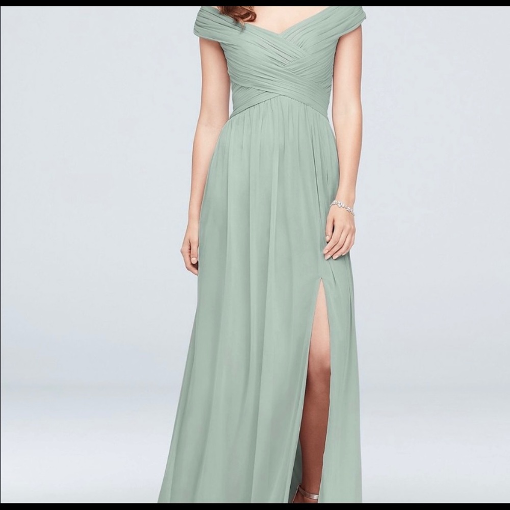 David’s Bridal Bridesmaids Dress - Dusty Sage